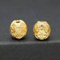 wholesale Metal material: 925 silver gold-plated Through-hole baby elephant spacer beads, past and present, nine sons of the dragon, fortune beads, DIY bracelet spacer bead accessories-0-6