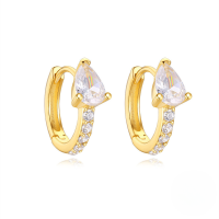 wholesale 925 Sterling Silver Super Sparkling Zircon Inlaid Geometric Light Luxury Ear Hoop Ear Clasp, Popular In Cross-border Sales With An Ins High-end Feel-Gold #1