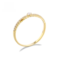 wholesale 9K Gold Simple and Elegant Single Row Diamond Ring for Women, Engagement Proposal Ring to Gift Girlfriend-Single row moissanite diamond ring + zircon No. 17