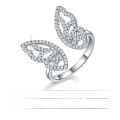 wholesale S925 Sterling Silver French Light Luxury Zircon Micro-Paved Butterfly Adjustable Ring Ins Women's Ring European and American Wholesale-0-1