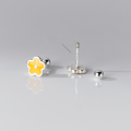 wholesale S925 sterling silver small fresh yellow flower threaded stud earrings sweet student women's earrings M04074-0-4