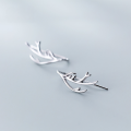 wholesale S925 sterling silver Christmas series minimalist line elegant antler ear hook reindeer earrings G2393-0-3