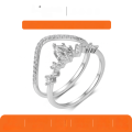 wholesale S925 Sterling Silver Set with Two Moissanite Rings, Hot Selling Wholesale for Independent Websites-0-0