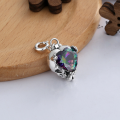 wholesale S925 Sterling Silver Skull Heart Cubic Zirconia Pendant DIY Versatile Necklace Elegant Accessory-0-0
