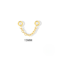 wholesale S925 Sterling Silver Geometric Tassel Chain Earring Accessories, Popular in Europe and America for Creative Mix-and-Match Style-Single gold-15mm