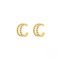 wholesale S925 Sterling Silver Double-point Screw Thread Ballpoint Pen Ear Cuffs, Korean Style Hot-selling Non-piercing Ear Clip-gold