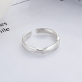 wholesale S925 Sterling Silver Korean Style Minimalist Twist Open Adjustable Ring with English Inscription for Index Finger-0-1