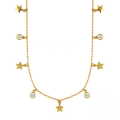 wholesale S925 Sterling Silver Star And Single Zircon Layering Collarbone Necklace, Korean Style Fashion Design, Ins Light Luxury Advanced Feel-0-0