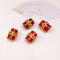 wholesale S925 silver gold-plated natural South Red Agate barrel bead spacer accessories DIY handmade unfinished bracelet necklace stringing-0-1
