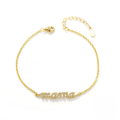wholesale S925 Sterling Silver Zircon-studded Letter Mama Bracelet, A Cross-border European And American New High-end Jewelry For Women, Mother's Day Gift-0-0