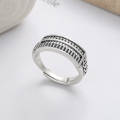 wholesale S925 Sterling Silver Coin Abacus Matte Craft Ring, Literary Vintage Ethnic Style National Trend Index Ring-0-0