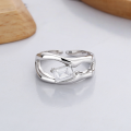 wholesale S925 Sterling Silver Irregular Zircon Double Layer Hollow Open Ring, Simple, Fashionable, Niche, and Light Luxury Style-0-1