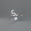 wholesale Metal S925 Silver Nalan Your Name Korean Style Single Diamond 26 English Letters Adjustable Ring J3869-0-23