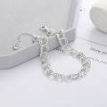 wholesale S925 Sterling Silver Spliced Irregular Double Loop Bracelet Simple Ins Minimalist Style Versatile Wrist Accessory-0-1