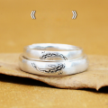 wholesale 925 Sterling Silver Chinese Style "Together for Life" Koi Couple Ring for Women, Retro Trendy Personality Adjustable Ring Gift for Men-0-0