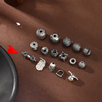 wholesale S925 silver Vajra pendant DIY bracelet charm, Vajra bell counterweight, spacer beads, dzi bead pendant, clasp accessories-5m Mantra Beads