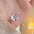 wholesale S925 Sterling Silver Four-Leaf Clover Crushed Ice Pendant Necklace for Women, Ins Style Versatile High-End Sense Collarbone Chain Wholesale-0-3