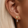 wholesale S925 Sterling Silver Baguette Zircon Heart Stud Earrings, Korean Minimalist Design For Daily Wear-0-1