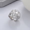 wholesale S925 Sterling Silver Exaggerated Wide Wave Texture Open Ring in European and American Hip-Hop Punk Style-0-1