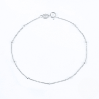 wholesale S925 Sterling Silver, Gold Bead, Versatile Layering Bracelet, Ins Style, Minimalist Design, High-end Accessory-Platinum