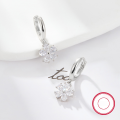 wholesale Metal S925 Silver-White Zircon Five-Petal Flower Ear Clasp Festival Gift-0-2