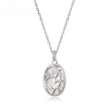 wholesale 925 Silver Japanese Light Luxury White Shell Spiral Leaf Design Pendant for Women, Vintage Style Geometric Pendant Wholesale-0-0