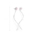 wholesale S925 Sterling Silver New Floral Stud Earrings for Women, Versatile Small Design Long Wave Earrings Simple Ear Accessories-0-5