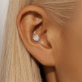 wholesale S925 Sterling Silver Ultra-sparkling Zircon Encrusted Delicate Small Flat-head Threaded Ear Cartilage Stud, Cross-border Hot-sale-0-3