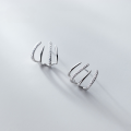 wholesale S925 Sterling Silver Micro Diamond-Inlaid Line Earrings, Minimalist Style Internet-Famous Claw Shape Elegant Accessory G7193-0-1