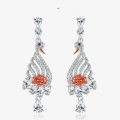 wholesale S925 Silver 2ct Oval Portuguese Cut Paraiba 6*8 Swan Earrings, Popular European and American Ear Accessories-0-0
