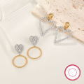 wholesale 925 Silver Cross-Border Best-Selling High-End Luxury Stud Earrings with Heart-Shaped Zirconia for Wholesale Women's Jewelry-0-1