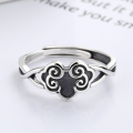 wholesale S925 Sterling Silver Auspicious Clouds Retro Exquisite Ethnic Style Meaningful Open Adjustable Ring for Women-0-0