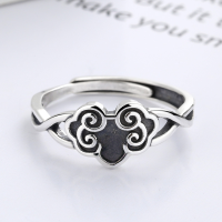 wholesale S925 Sterling Silver Auspicious Clouds Retro Exquisite Ethnic Style Meaningful Open Adjustable Ring for Women-YJ091/approx. 2.3g Adjustable opening