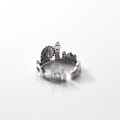 wholesale S925 Sterling Silver Ferris Wheel Castle Open Ring Vintage Silver Unique Creative Fashion Jewelry for Women J9113-0-3