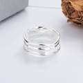 wholesale S925 Silver Fashion Cross-Border Irregular Minimalist Style Trendy Niche Design Open-Ended Ring-0-1