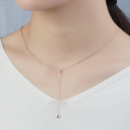 wholesale S925 sterling silver new 3D heart-shaped Y-chain with simple zirconia and extra-long tassel Korean collarbone necklace-0-3