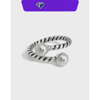wholesale S925 Sterling Silver JT158 Korean Version Ins Retro Distressed Chain Twist Women's Ring Open Adjustable Ring-JT158 Opening adjustable