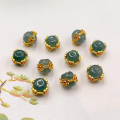 wholesale S925 silver gold-plated natural A-grade blue water jadeite butterfly barrel bead accessory DIY spacer bead semi-finished product-0-7