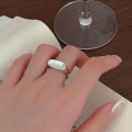 wholesale S925 Sterling Silver Square Minimalist Open Adjustable Ring Korean New Style High-End Viral Xiaohongshu Ring-0-3