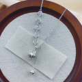 wholesale Sterling Silver Maker S999 Silver Pumpkin Peace and Joy Plain Silver Tassel Necklace Fashion New Chinese Style Niche High-End Collarbone Chain-0-1