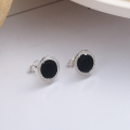 wholesale S925 Sterling Silver Korean Retro Vintage Style Enamel Roman Numeral Dark Gothic Disco Ear Stud Earrings-0-0