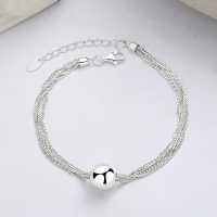 wholesale S925 silver fashion minimalist multi-layer bracelet with stacked spheres, small geometric creative design thin bracelet-YFS239/approx. 4.5g>925 silver