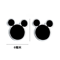 wholesale 925 Silver Cute Animal Pure Silver Stud Earrings Element Simple Minimalist Light Luxury Style Non-removable Earrings-Black Mickey sterling silver earrings