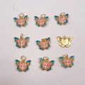 wholesale Gold-plated S925 Silver Butterfly Dangle Enamel Bracelet Necklet Bracelet Accessories DIY Handmade Spacer Beads Semi-finished Components-0-1