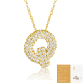 wholesale 925 Silver Plated with 18K Gold, Cross-Border Europe and America New Letter Pendant Necklace, Fashion-Forward Versatile Moissanite Chain-0-47