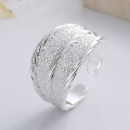 wholesale S925 Sterling Silver European and American Irregular Wrinkle Lava Open Ring French Light Luxury Style Hip-Hop Trendy Cool Ring-0-0