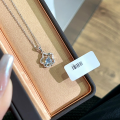 wholesale S925 Sterling Silver Sweet and Edgy Five-Point Star Moonstone Necklace for Women, Celestial Element Luxury Advanced Sense Collarbone Chain Trendy-0-4