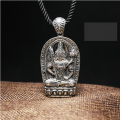 wholesale 990 Sterling Silver Guardian Pendant Pure Silver Jewelry Unisex Birth Year Buddha Couple Necklace Wholesale Buddha Pendant-0-6