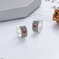 wholesale S925 silver gold-plated natural South Red Agate barrel bead spacer accessories DIY handmade unfinished bracelet necklace stringing-0-4