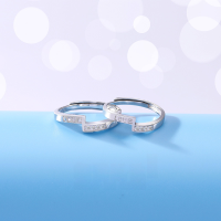 wholesale S925 Silver LOVE Ring Couple Set, Minimalist Open-Ended Matching Bands for Men and Women, Wholesale and Drop Shipping-Women's Ring>Adjustable Opening [S925 Silver]